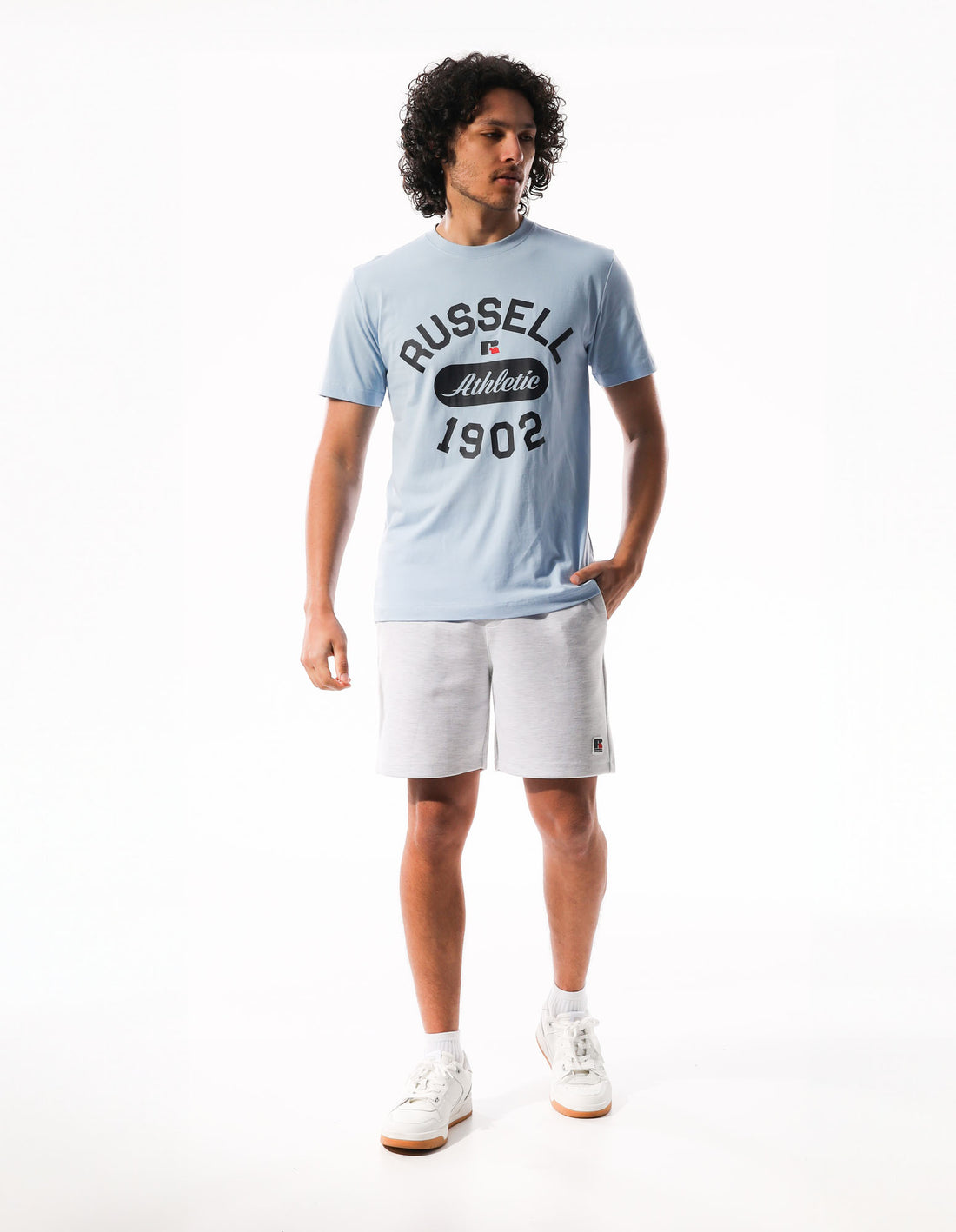 Blue Russell Athletic 1902 Flock Men T Shirts | 69JKCLODX