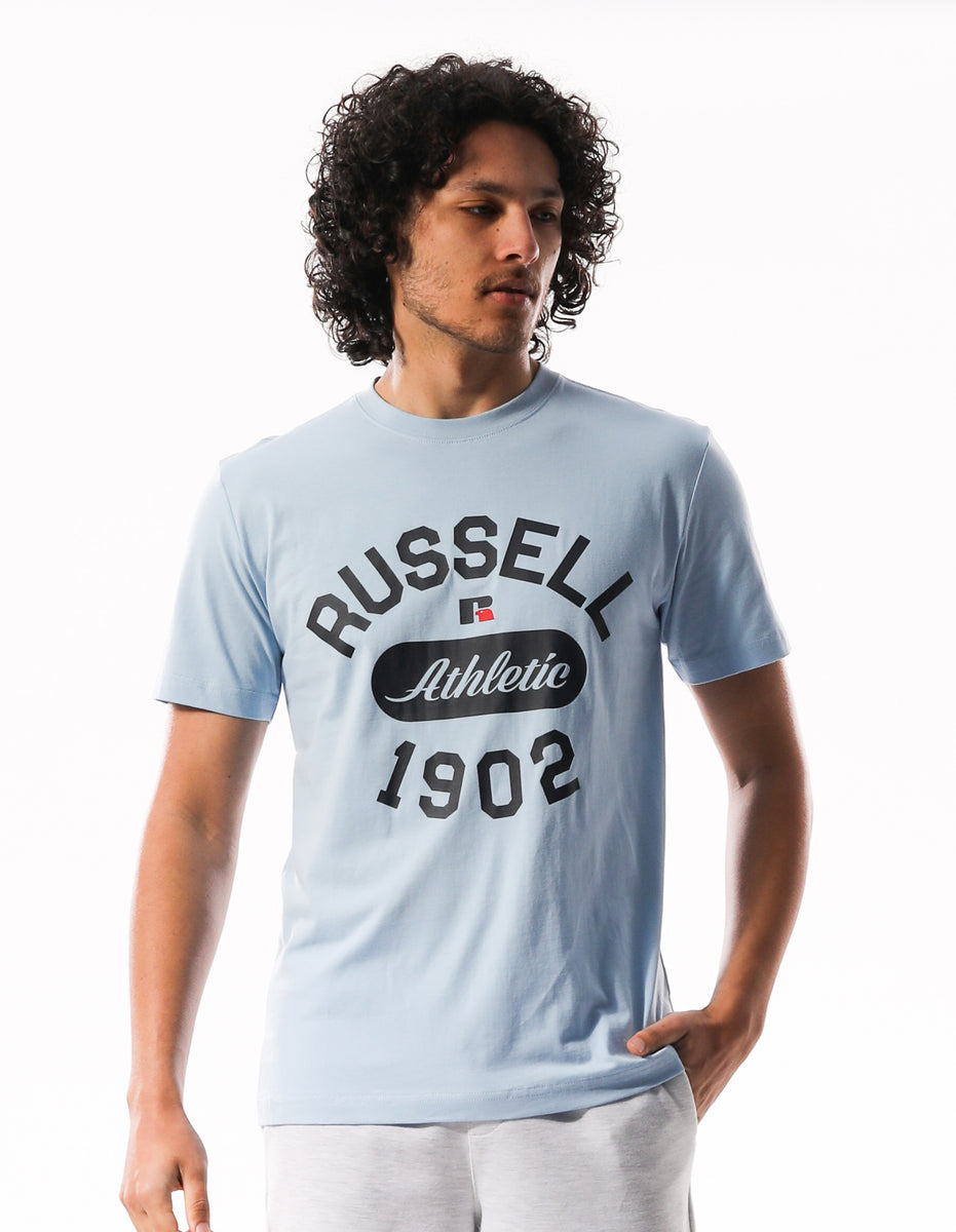 Blue Russell Athletic 1902 Flock Men T Shirts | 69JKCLODX