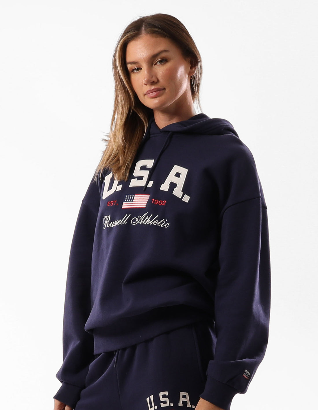 Blue Russell Athletic 1902 Oversized Women Hoodie | 56AWFZNOT