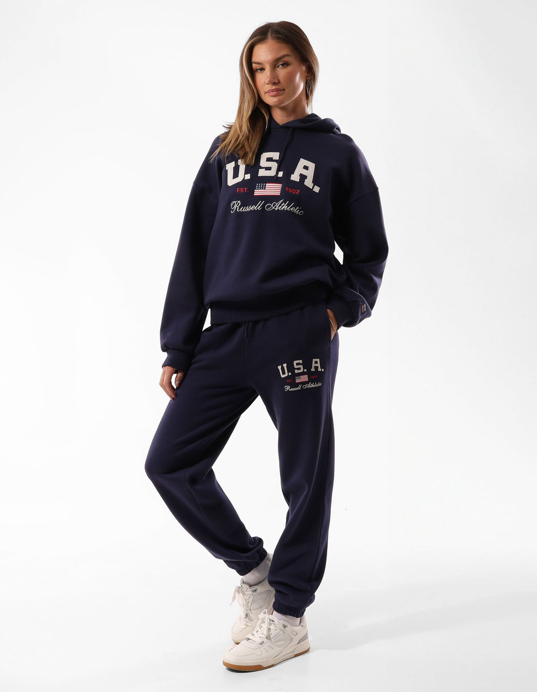 Blue Russell Athletic 1902 Oversized Women Hoodie | 56AWFZNOT