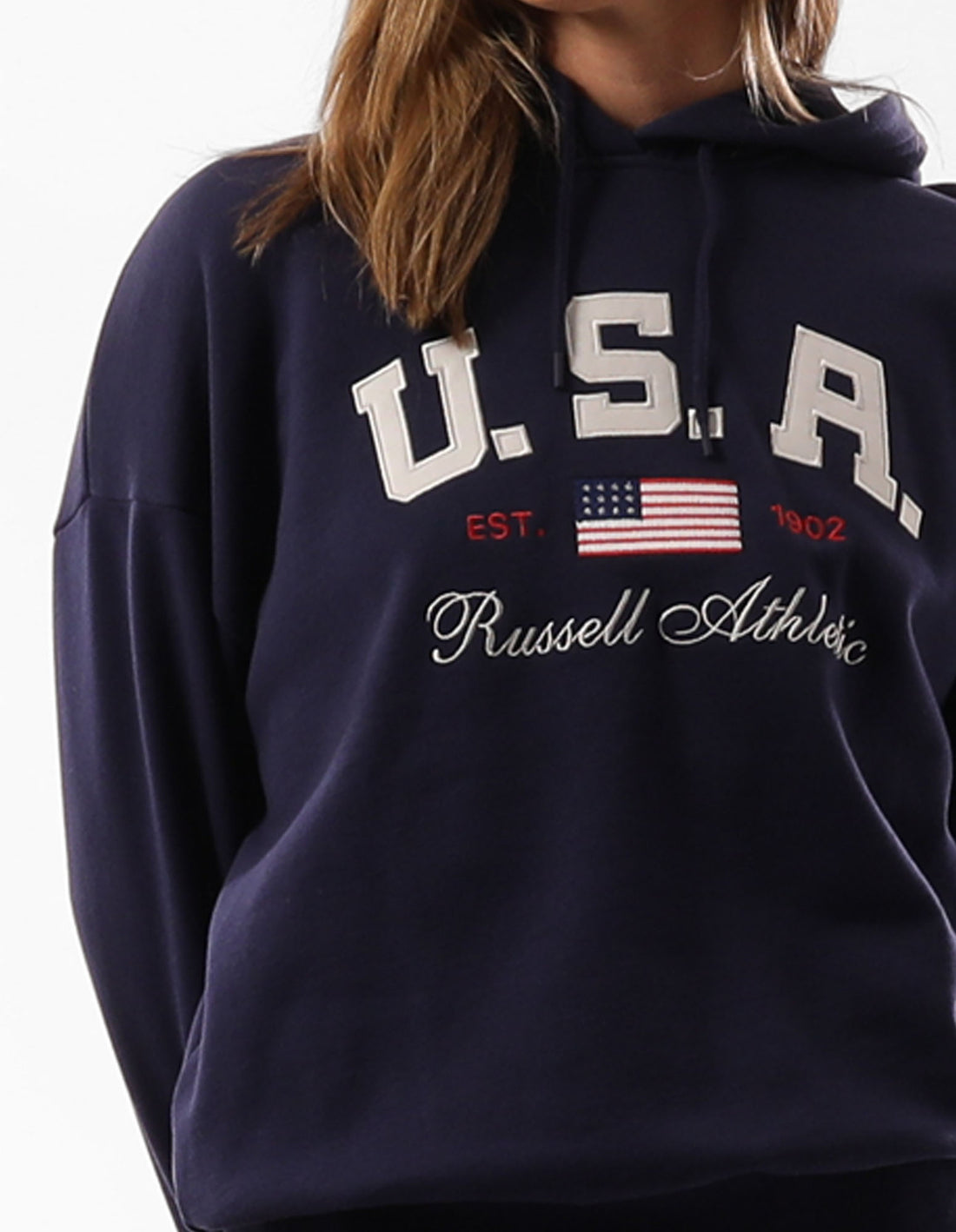 Blue Russell Athletic 1902 Oversized Women Hoodie | 56AWFZNOT