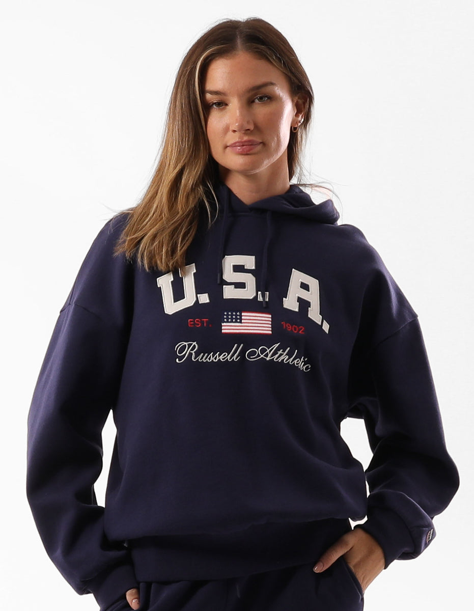 Blue Russell Athletic 1902 Oversized Women Hoodie | 56AWFZNOT