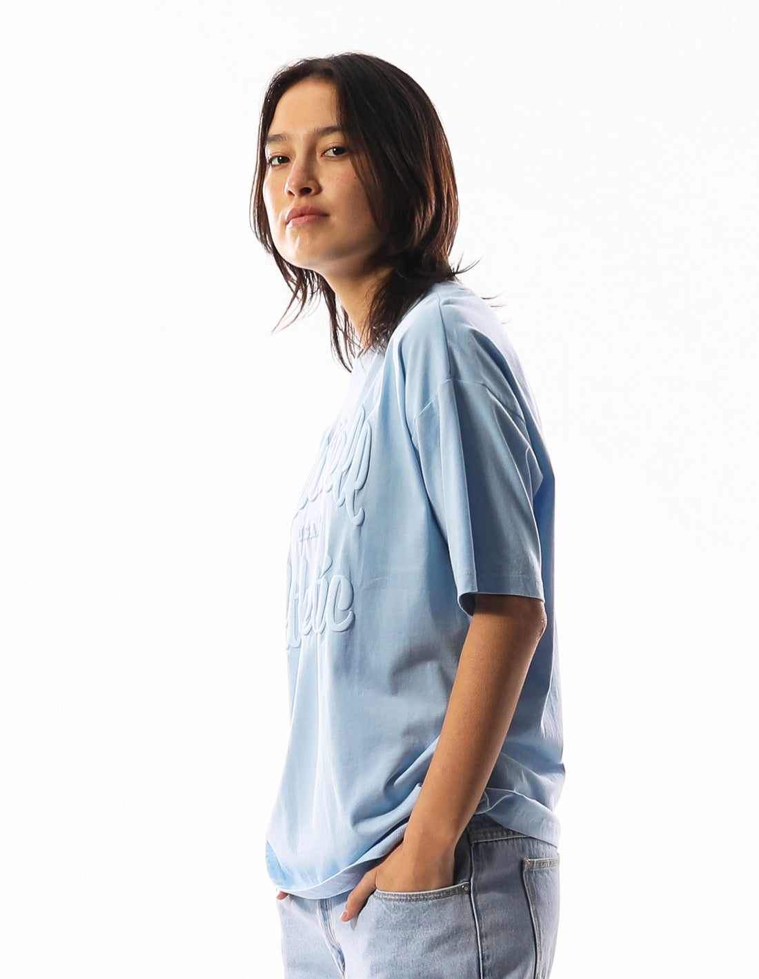 Blue Russell Athletic Annie Oversized Women T Shirts | 40SDRWMFZ