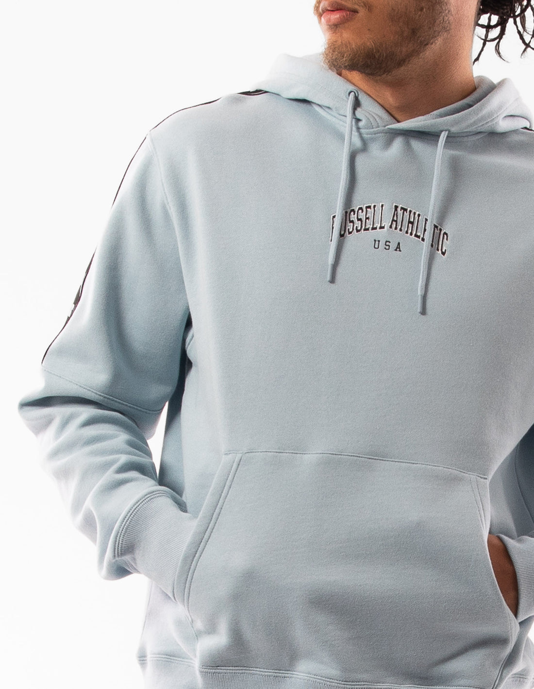 Blue Russell Athletic Batten Men Hoodie | 75WFNCQVY