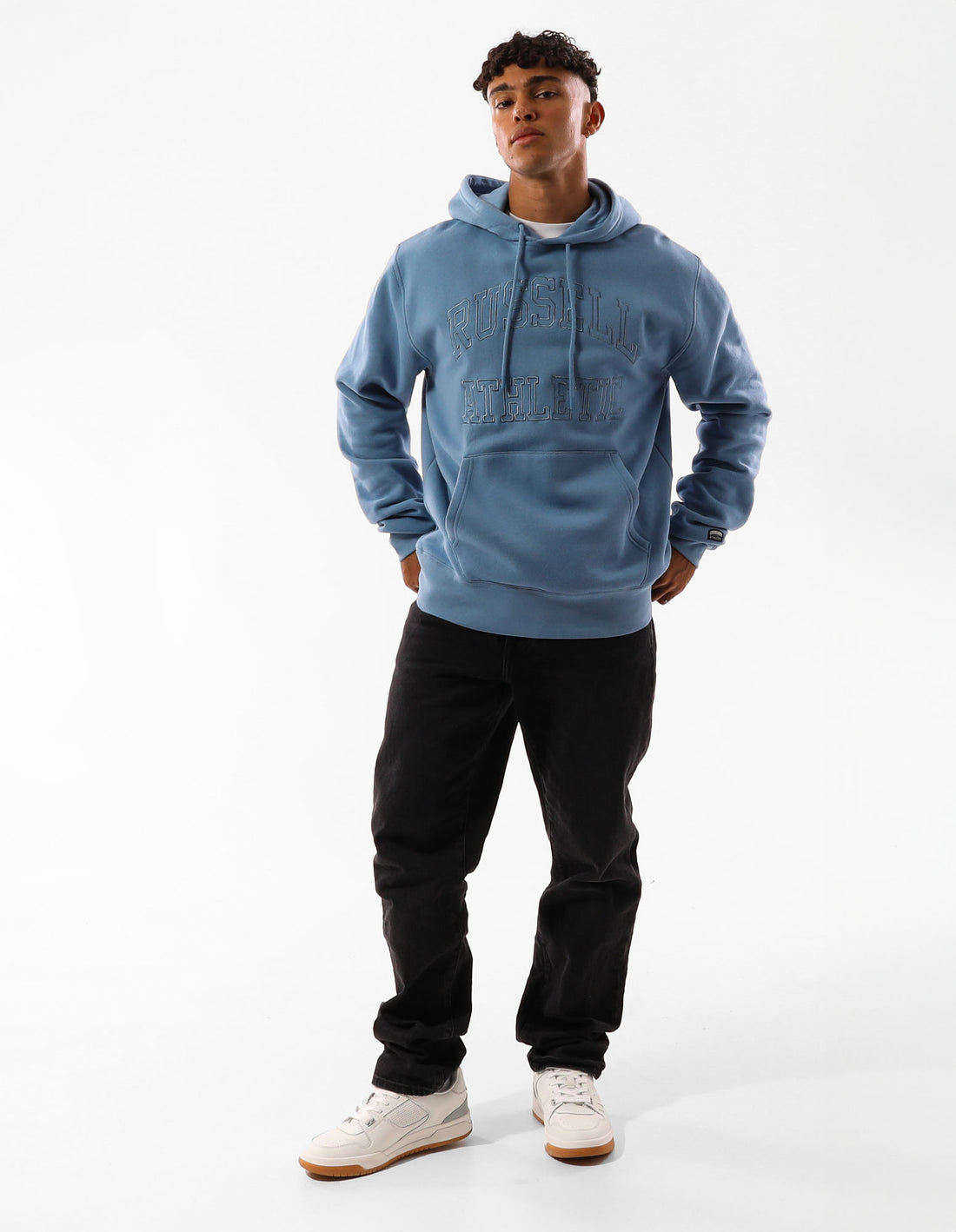 Blue Russell Athletic Greenwich Men Hoodie | 46UJCWHFV