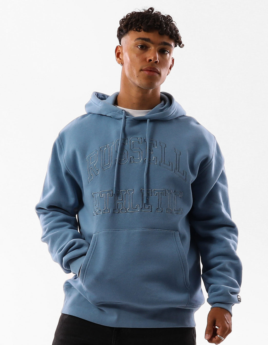 Blue Russell Athletic Greenwich Men Hoodie | 46UJCWHFV