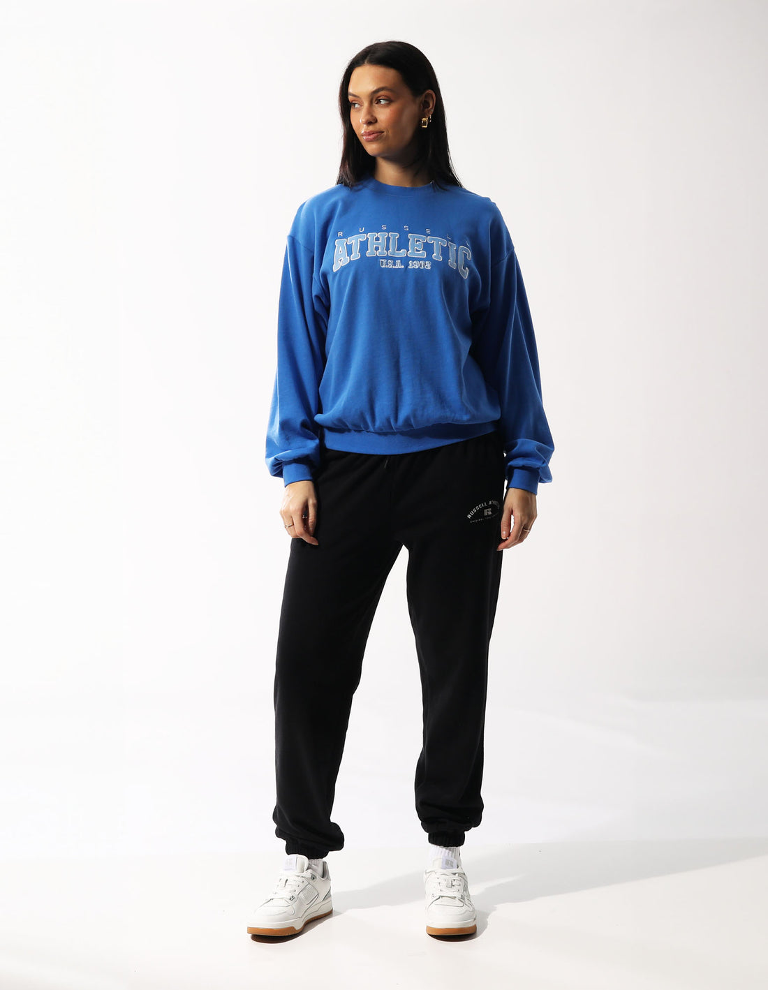 Blue Russell Athletic Halston Women Crew Neck Sweaters | 27SYMWRCX