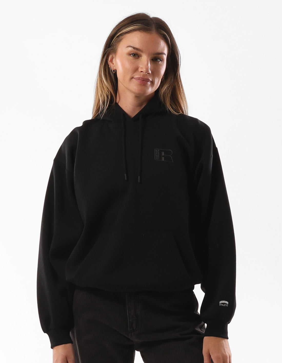 Blue Russell Athletic Original Inlay Logo Women Hoodie | 36DUXSFNJ