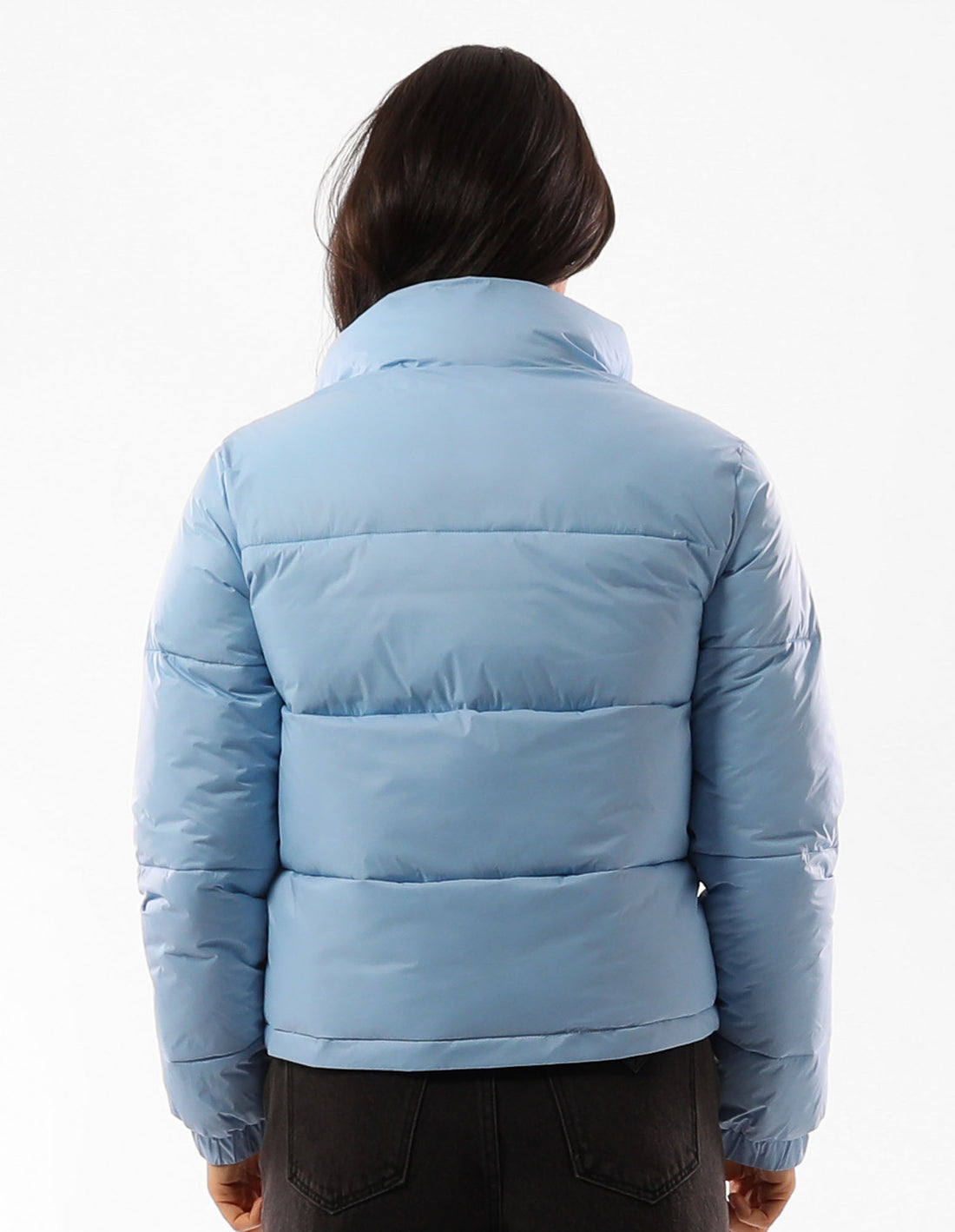 Blue Russell Athletic Seattle Sea Cropped Women Puffer Jacket | 53QFGJAWL