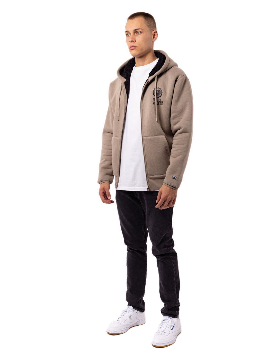 Brown Russell Athletic Collegiate Sherpa Men Jackets | 92RVNGKEA