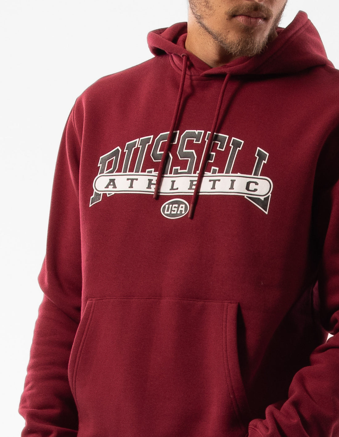 Burgundy Russell Athletic Vortex Men Hoodie | 41PXSOULQ