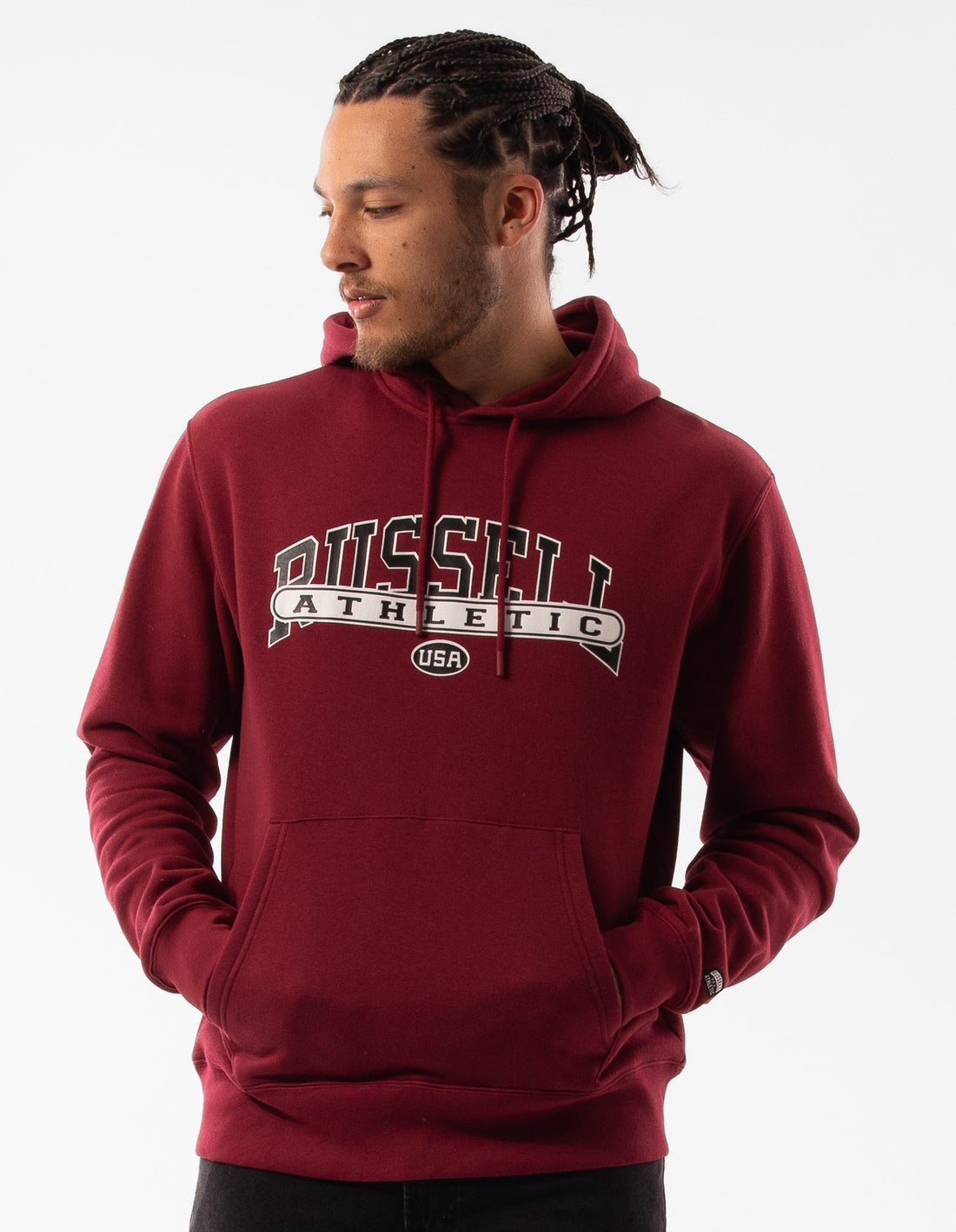 Burgundy Russell Athletic Vortex Men Hoodie | 41PXSOULQ