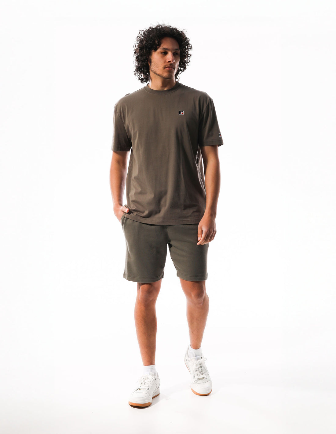 Dark Brown Russell Athletic R Logo Redeemer Men Shorts | 74UTMAHBW