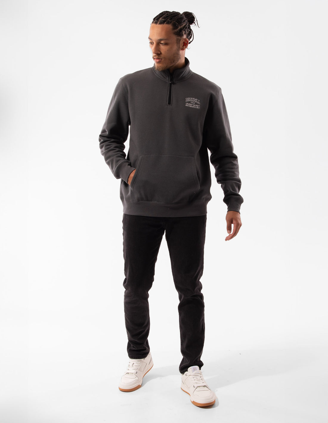 Dark Grey Russell Athletic Arch 1/4 Zip Men Top | 72EVTNUGI