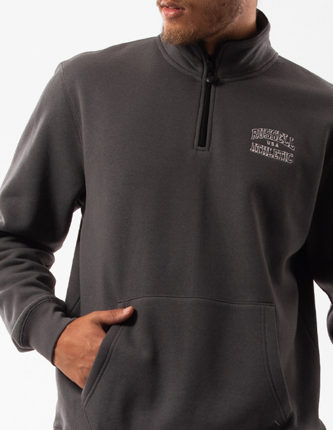 Dark Grey Russell Athletic Arch 1/4 Zip Men Top | 72EVTNUGI