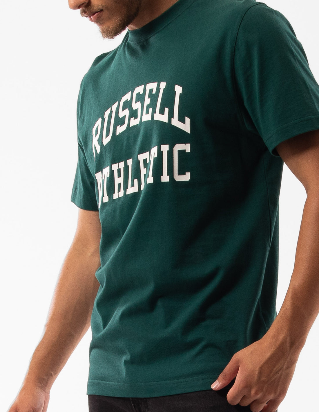 Green Russell Athletic Originals Arch Logo Men T Shirts | 10FPKRUAI