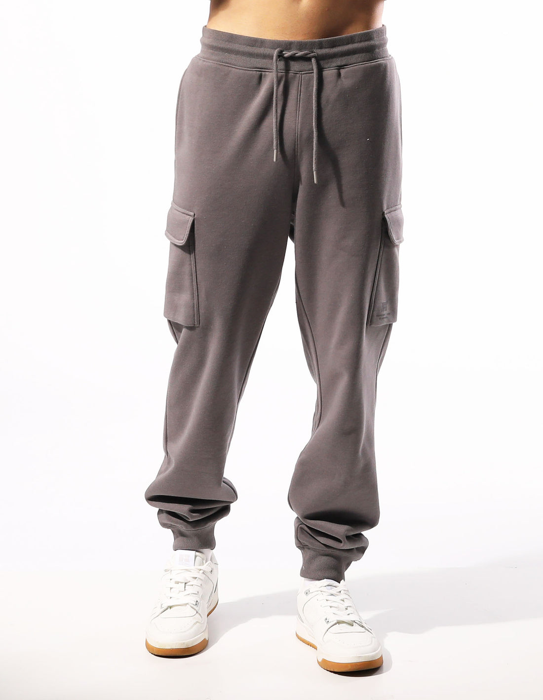 Grey Brown Russell Athletic Brooklyn Cargo Men Track pants | 30KJMPYLS