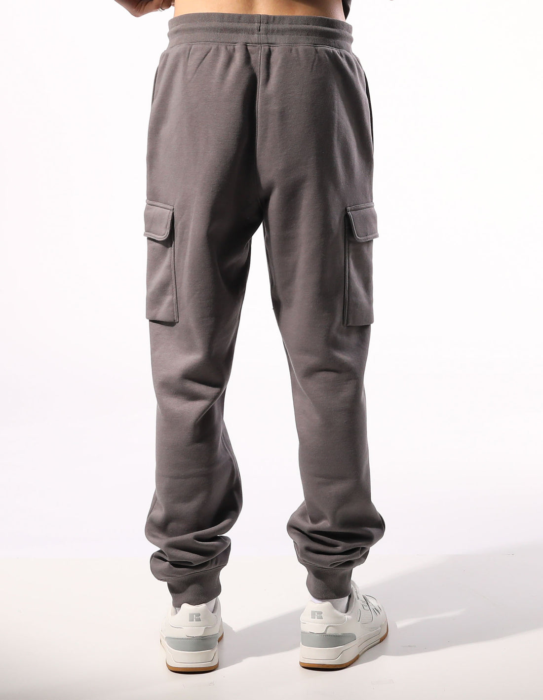 Grey Brown Russell Athletic Brooklyn Cargo Men Track pants | 30KJMPYLS