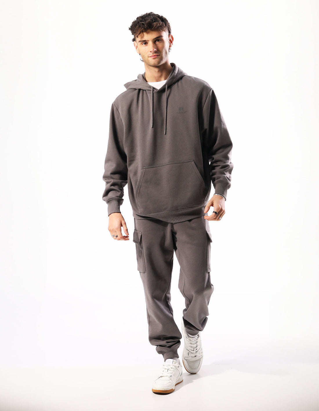 Grey Brown Russell Athletic Brooklyn Cargo Men Track pants | 30KJMPYLS