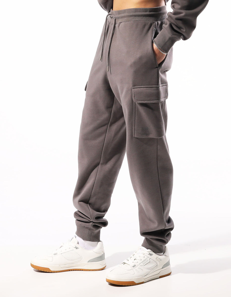 Grey Brown Russell Athletic Brooklyn Cargo Men Track pants | 30KJMPYLS