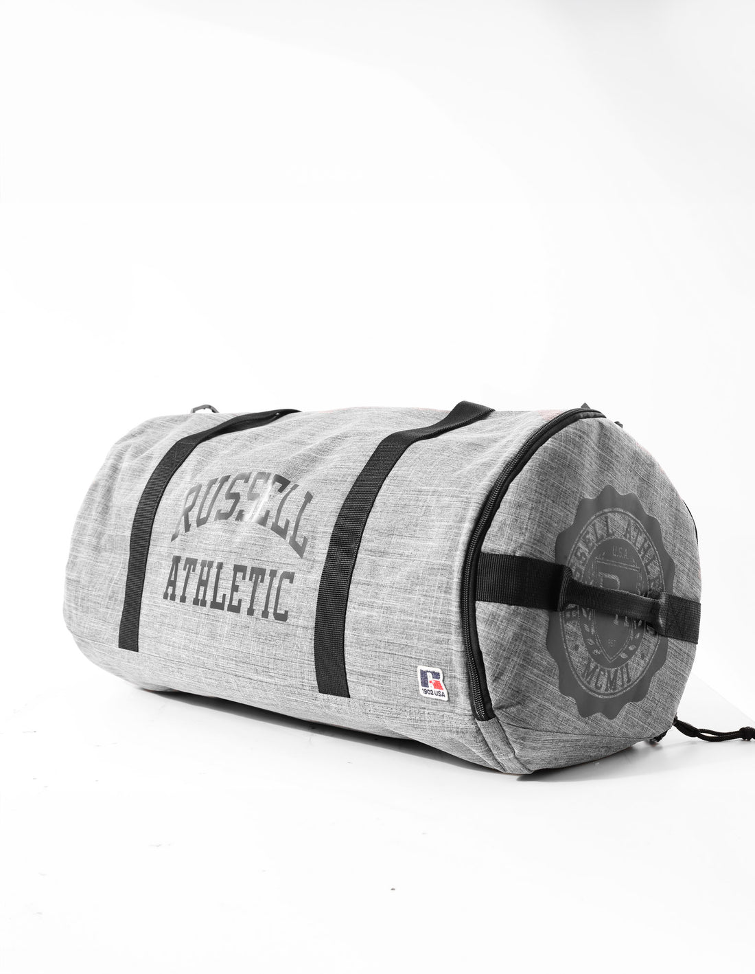 Grey Russell Athletic Arched Logo Barrel Accessories Bags & Backpacks | 96RFOXLWS