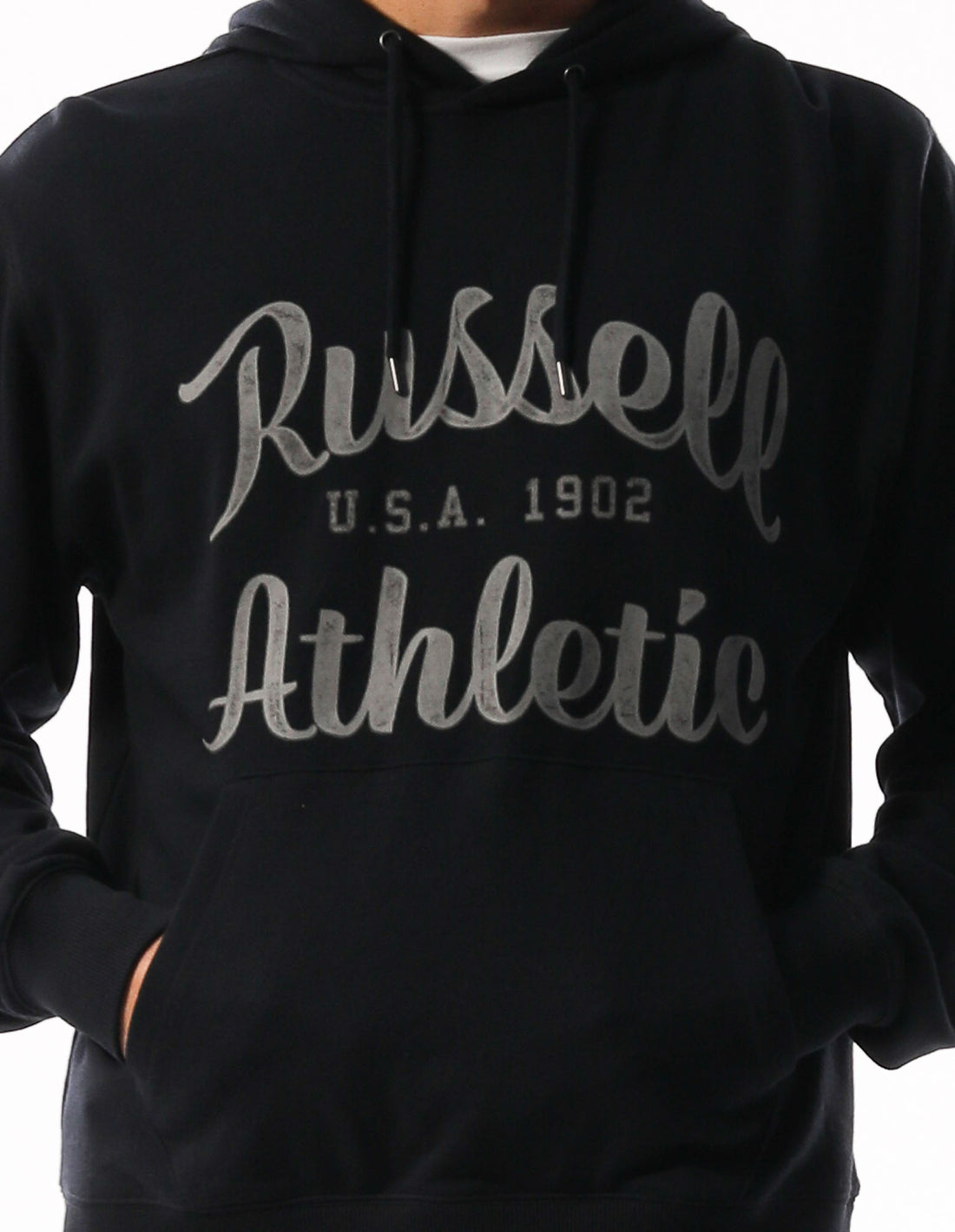 Grey Russell Athletic Baseball Arch Men Hoodie | 95XNMFUYH