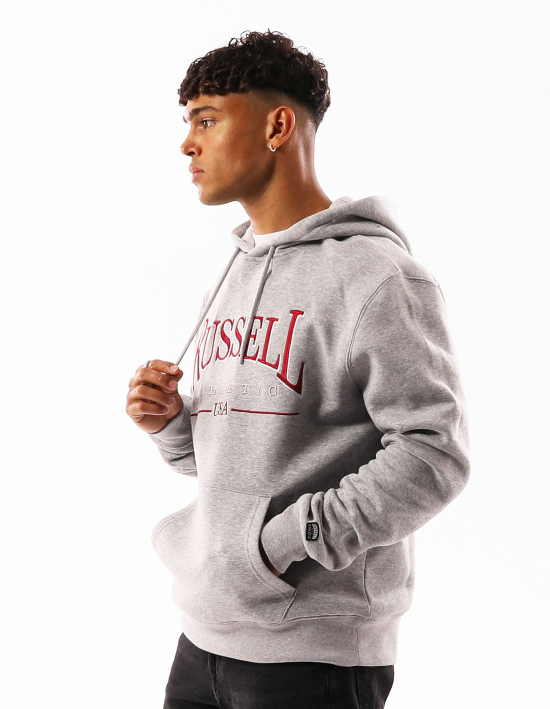 Grey Russell Athletic Glendale Men Hoodie | 15DWGLROB