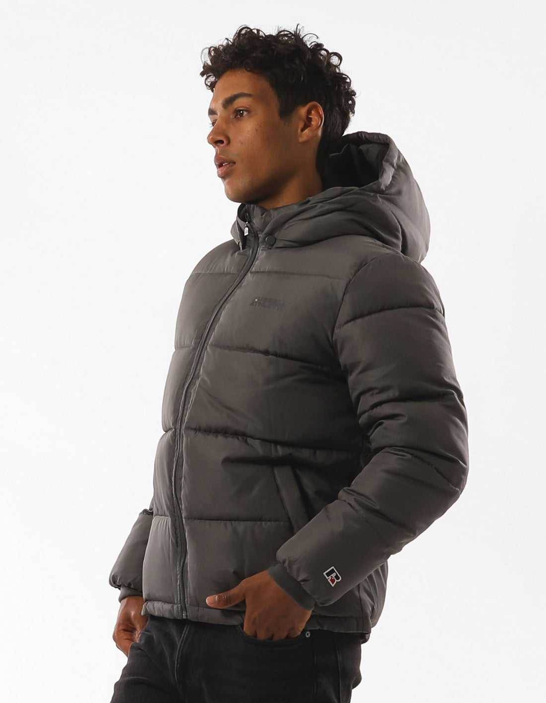 Grey Russell Athletic Hampton Men Jackets | 97HGVOWIM