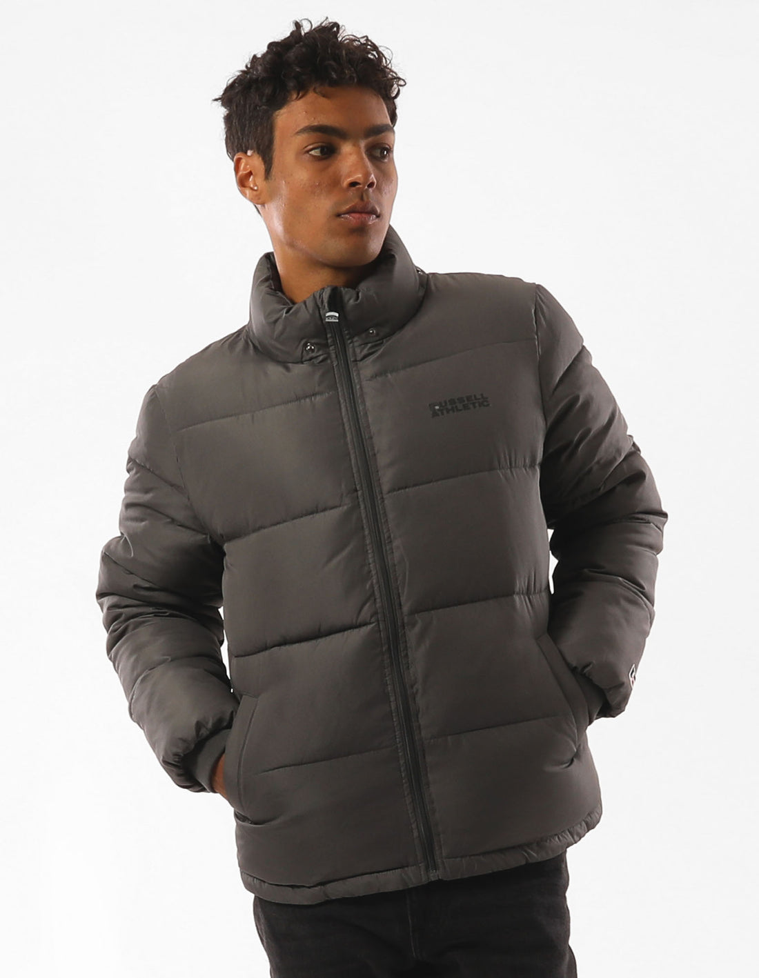 Grey Russell Athletic Hampton Men Jackets | 97HGVOWIM