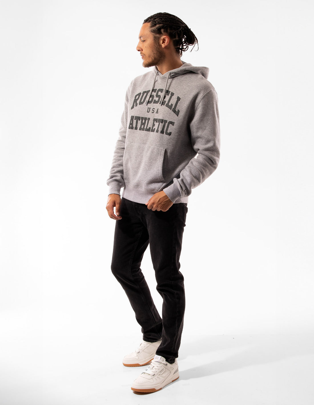 Grey Russell Athletic Houston Men Hoodie | 91ZSXLUCW