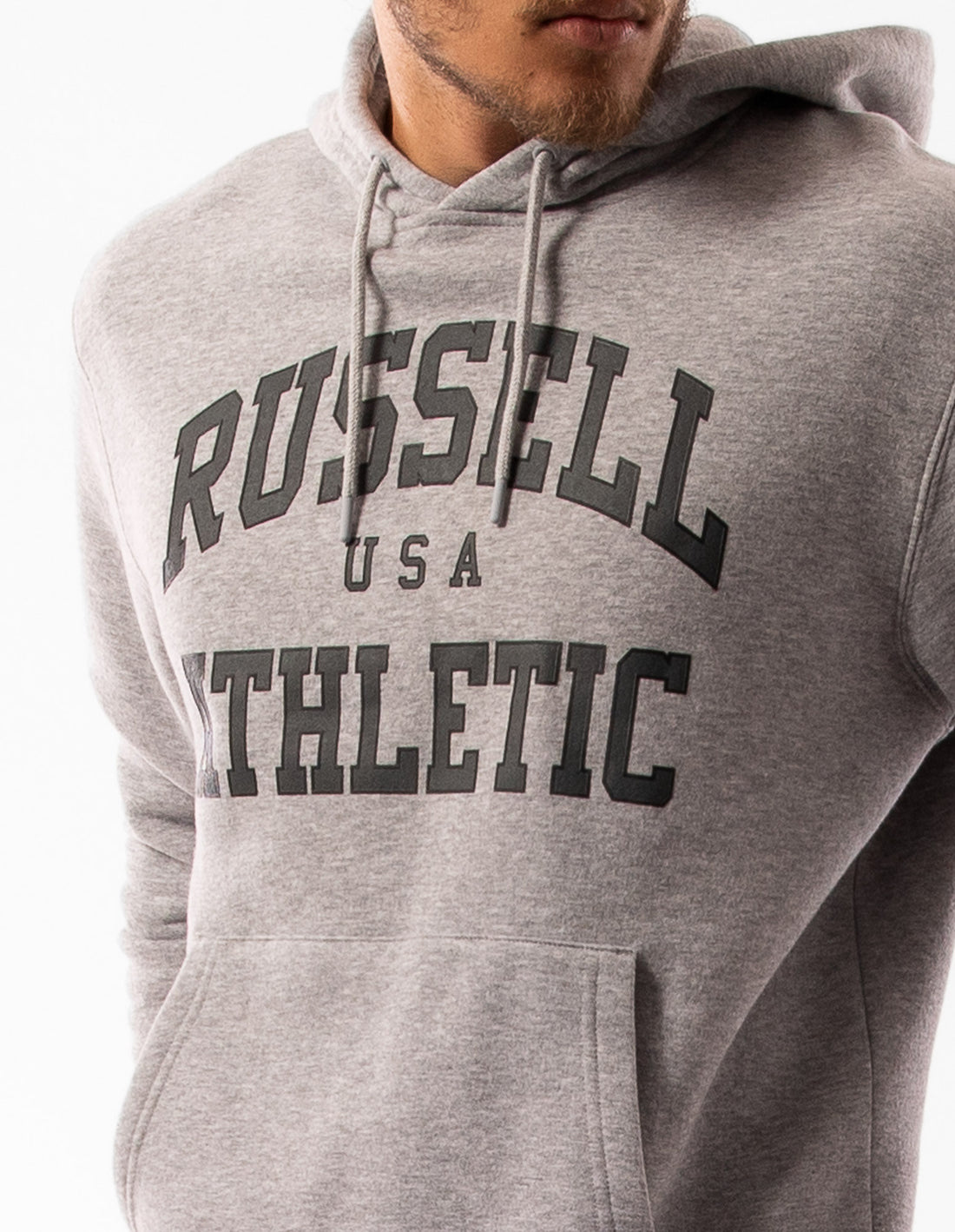 Grey Russell Athletic Houston Men Hoodie | 91ZSXLUCW