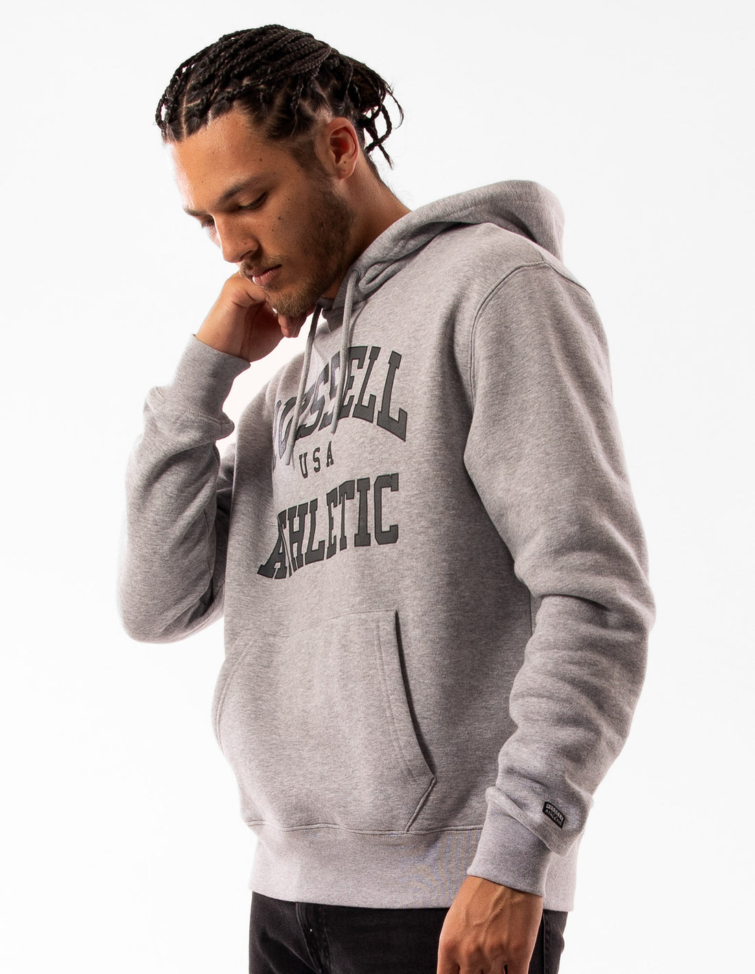 Grey Russell Athletic Houston Men Hoodie | 91ZSXLUCW