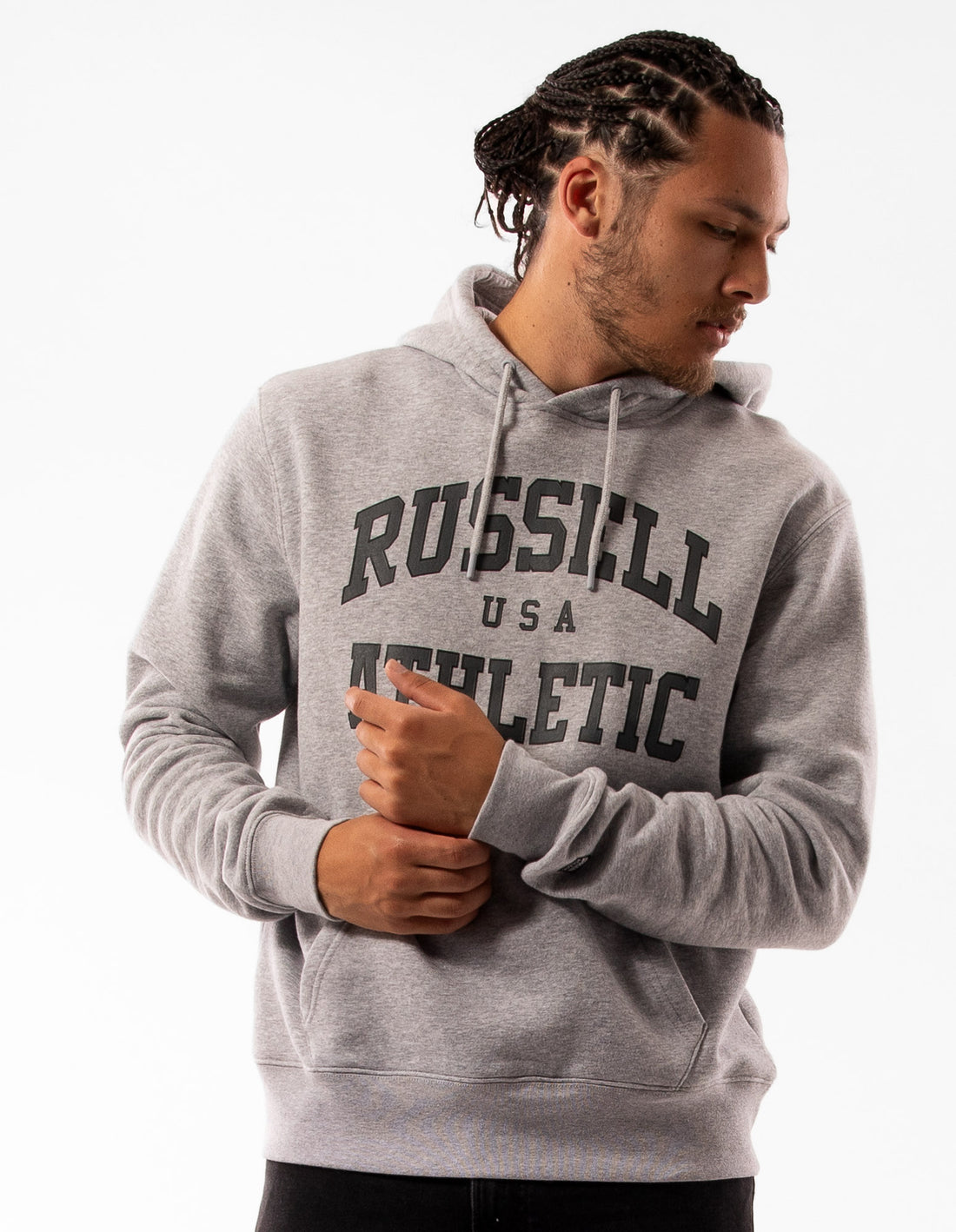 Grey Russell Athletic Houston Men Hoodie | 91ZSXLUCW