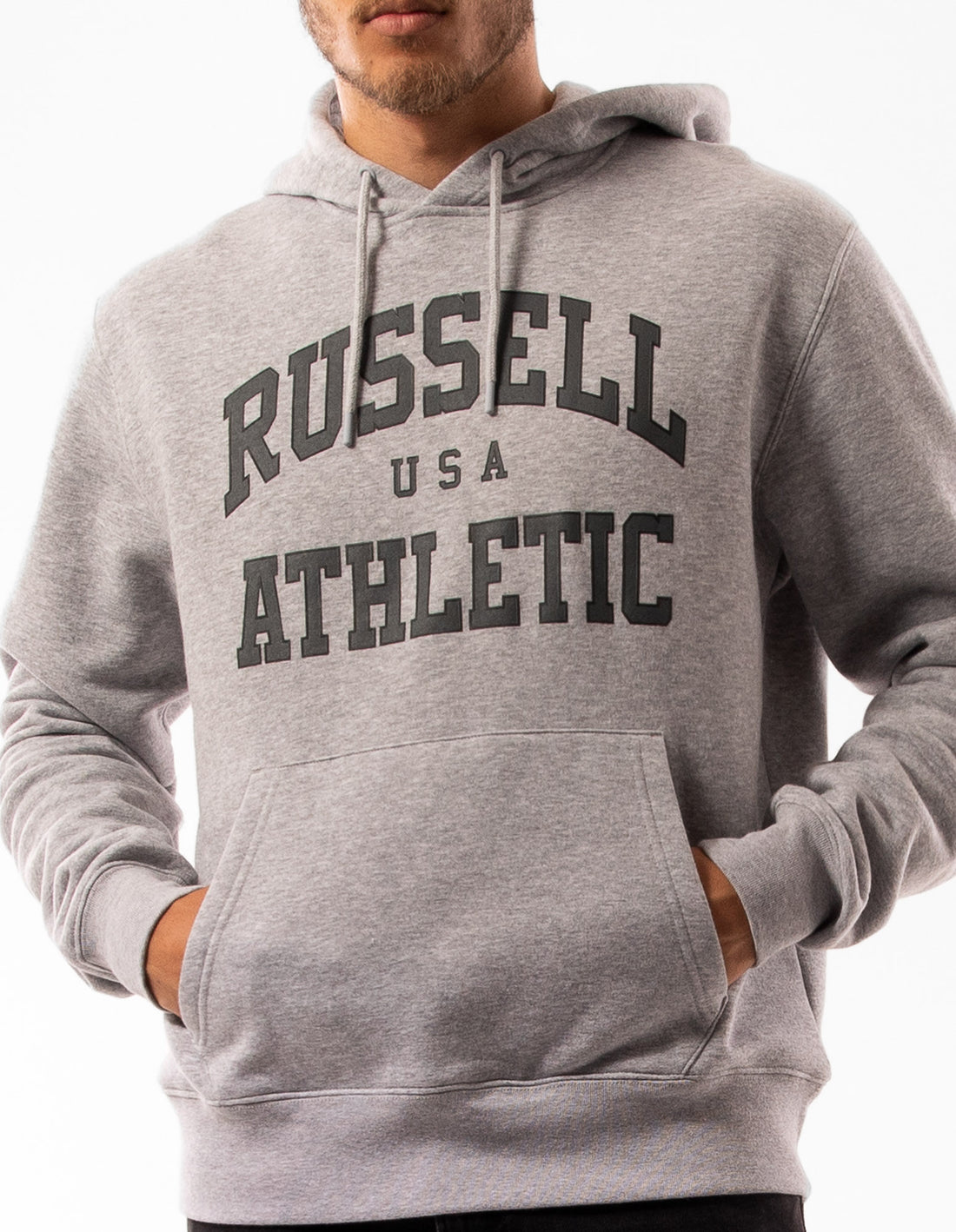 Grey Russell Athletic Houston Men Hoodie | 91ZSXLUCW