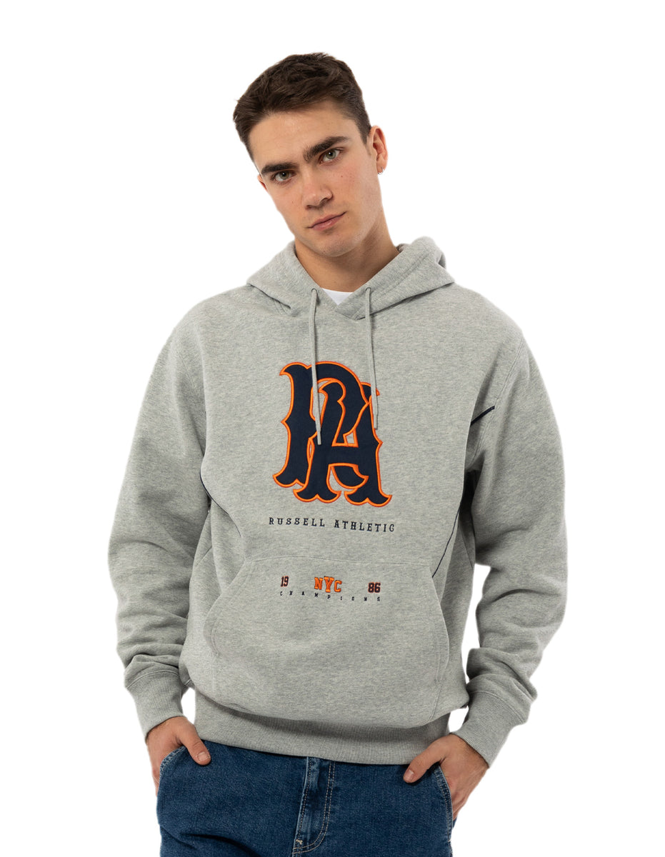 Grey Russell Athletic Midfielder Men Hoodie | 04JCLXIGQ