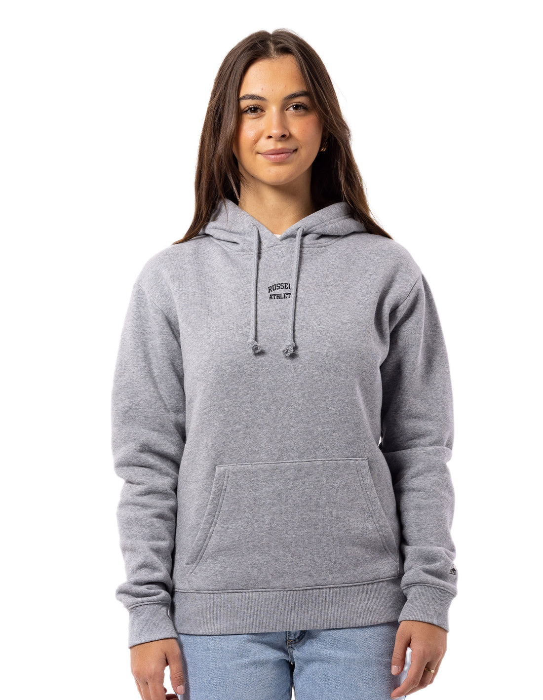 Grey Russell Athletic Originals Embriodered Women Hoodie | 53KJECNSV