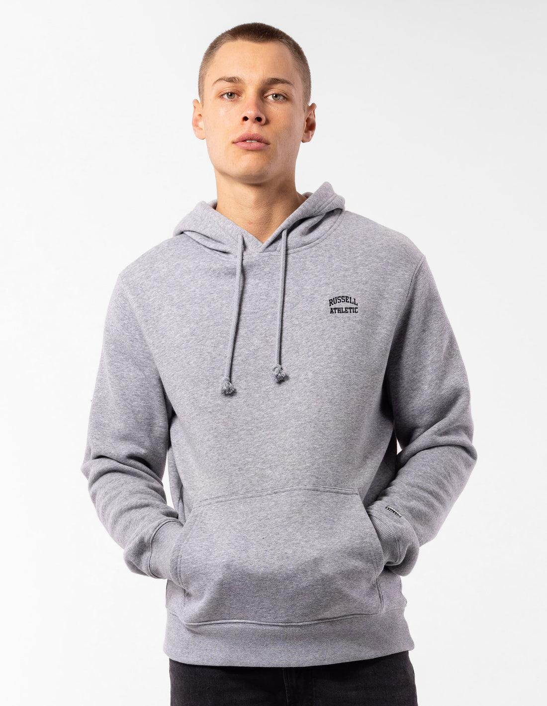 Grey Russell Athletic Originals Small Arch Men Hoodie | 78VNMXTUO