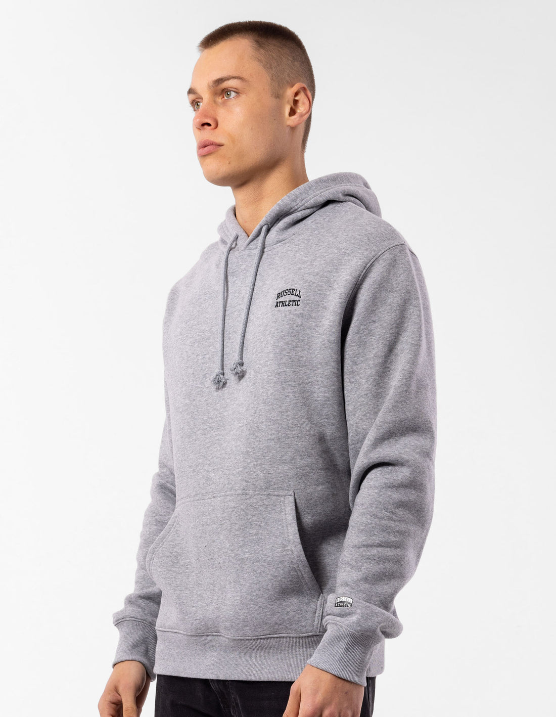 Grey Russell Athletic Originals Small Arch Men Hoodie | 78VNMXTUO