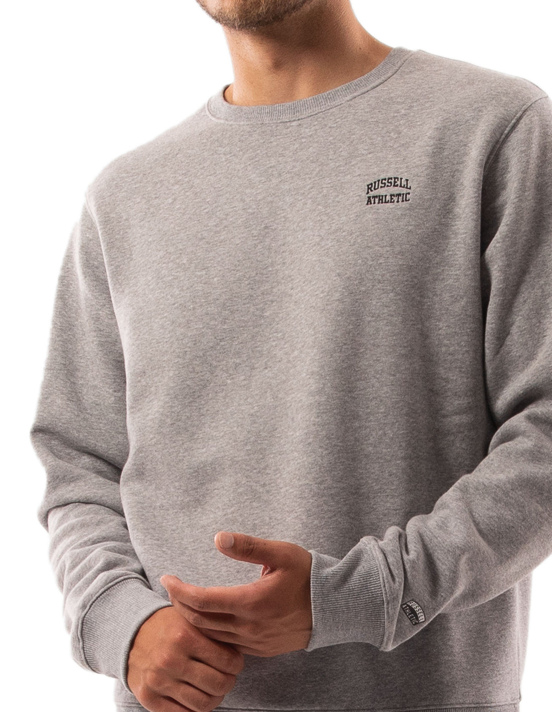 Grey Russell Athletic Originals Small Arch Men Crew Neck Sweaters | 39DNKBPLO