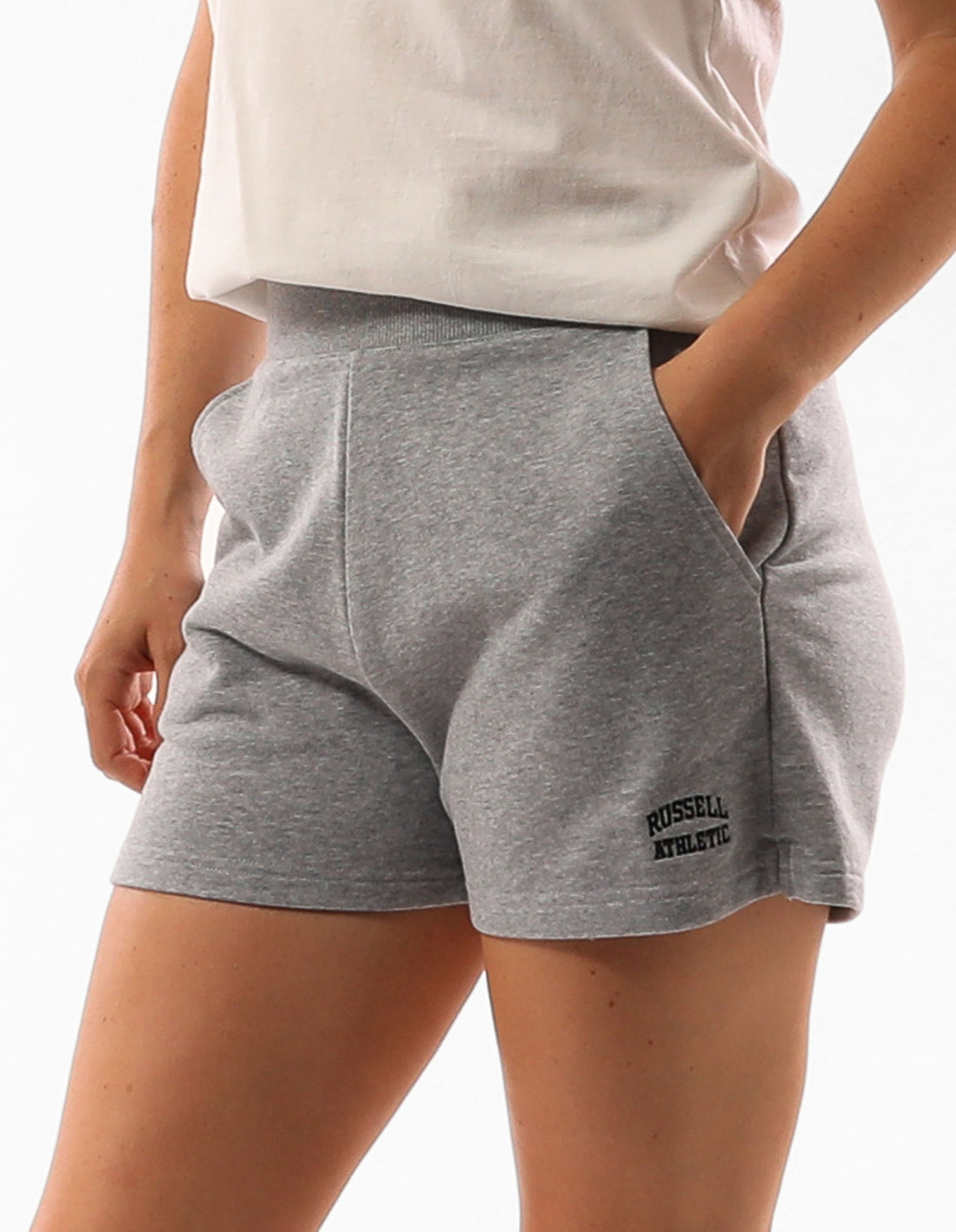 Grey Russell Athletic Originals Women Shorts | 91KEVRQCJ