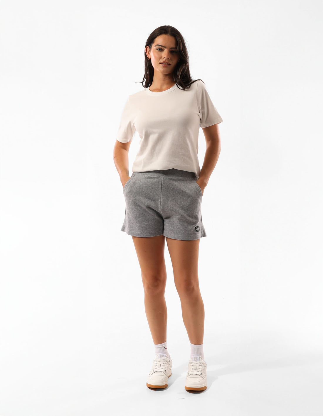 Grey Russell Athletic Originals Women Shorts | 91KEVRQCJ