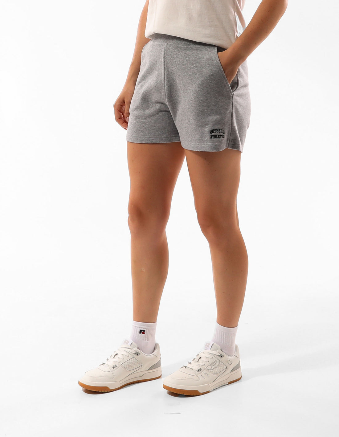 Grey Russell Athletic Originals Women Shorts | 91KEVRQCJ