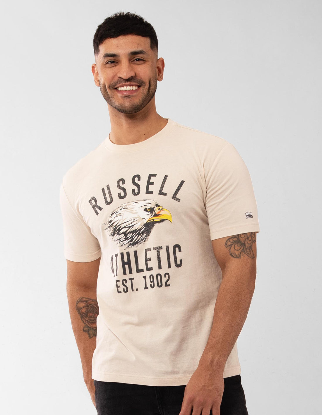 Grey Russell Athletic Screaming Eagle Men T Shirts | 65SAFTRXM