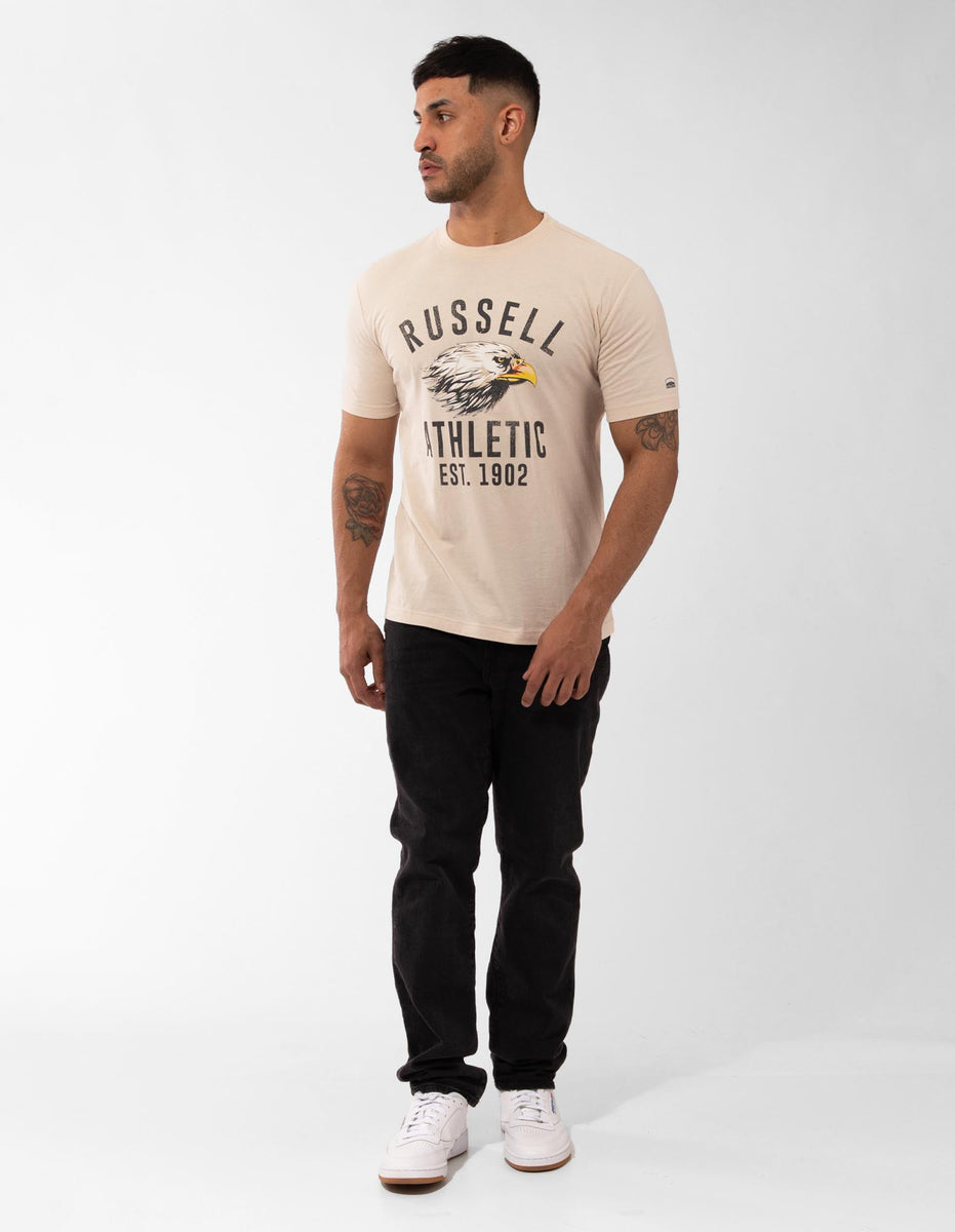 Grey Russell Athletic Screaming Eagle Men T Shirts | 65SAFTRXM