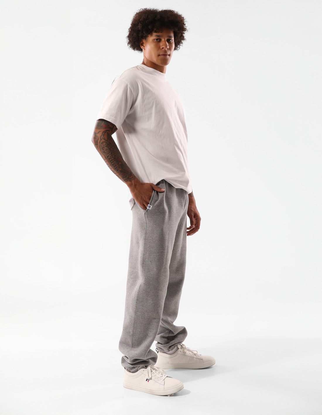 Grey Russell Athletic Unisex Dri Men Track pants | 08SAYXNEK