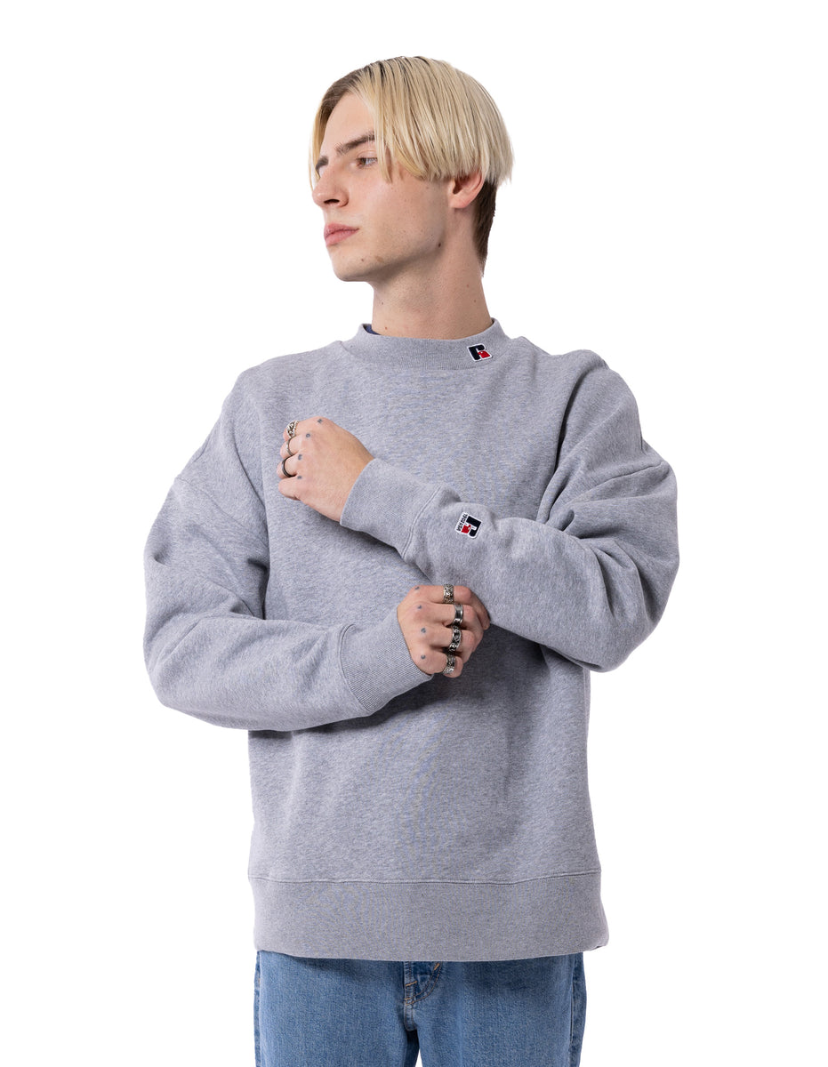 Grey Russell Athletic Unisex High Neck Men Crew Neck Sweaters | 52QCMHPDO