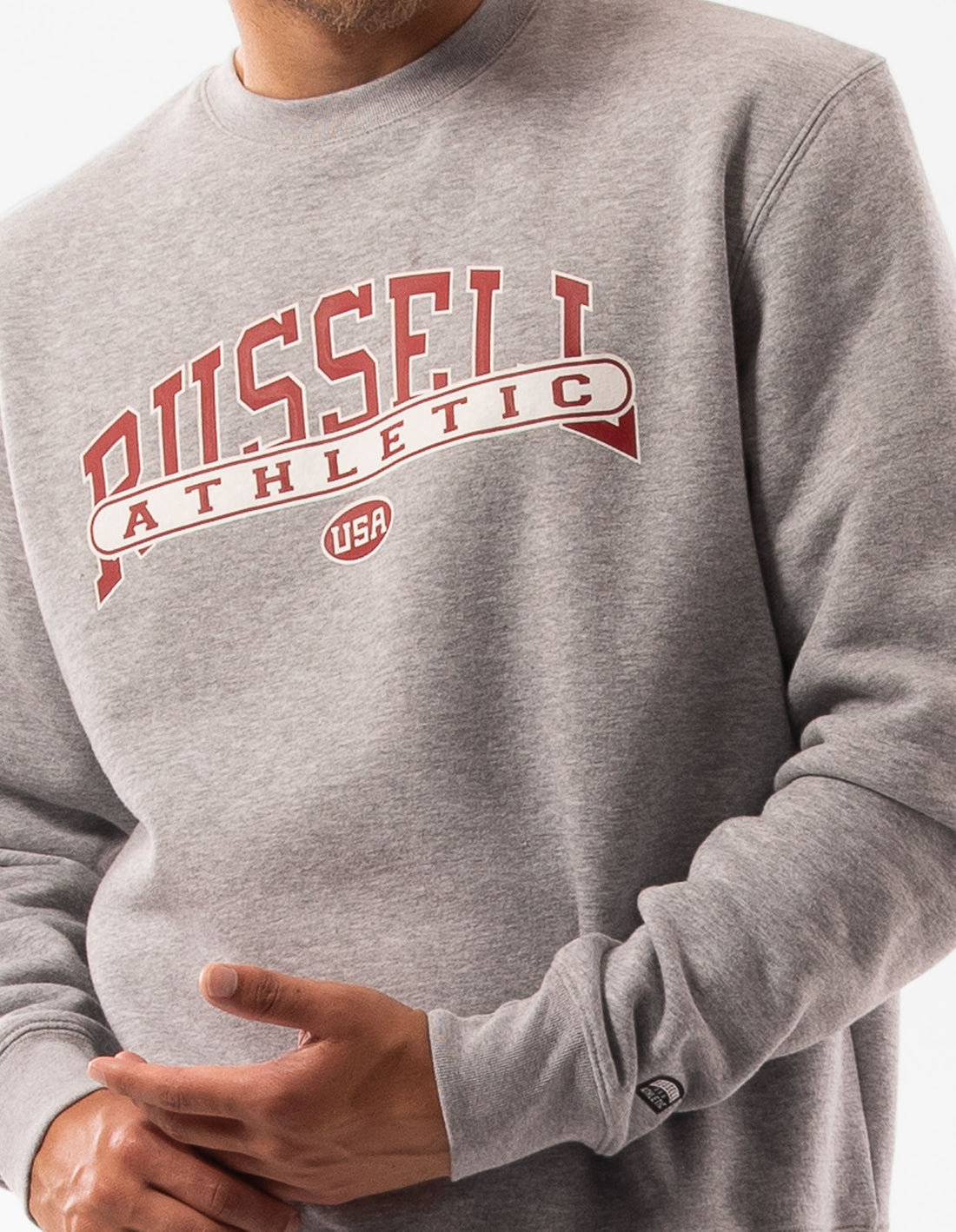 Grey Russell Athletic Vortex Men Crew Neck Sweaters | 62JYPALSN