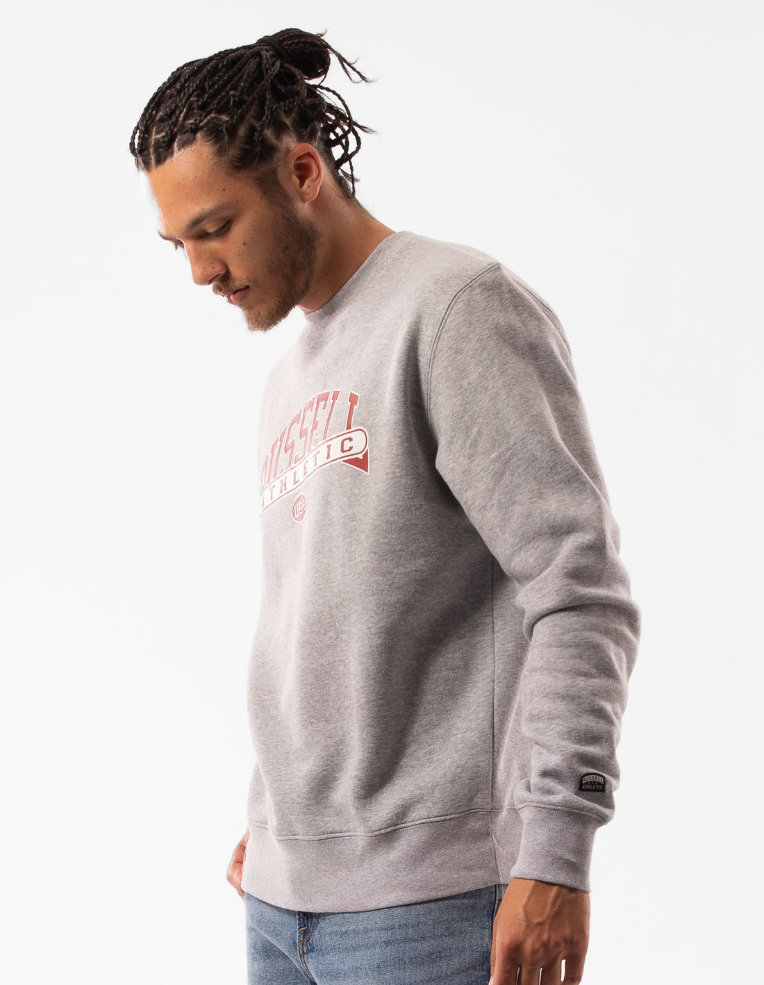 Grey Russell Athletic Vortex Men Crew Neck Sweaters | 62JYPALSN