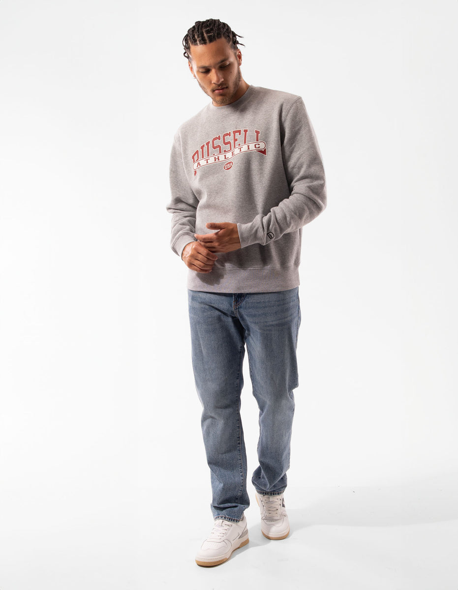 Grey Russell Athletic Vortex Men Crew Neck Sweaters | 62JYPALSN