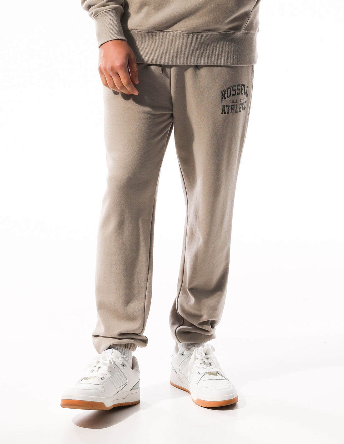 Khaki Russell Athletic Distressed Arch Men Track pants | 14RVOETUX